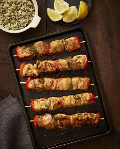 Brochette de poulet de grain du Québec mariné