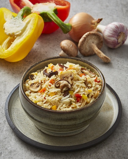 Mushrooms and peppers basmati rice