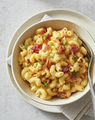 Mac &amp; cheese avec bacon de la ferme Gaspor